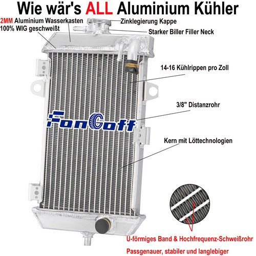 Kühler aluminium für atv - kühler,